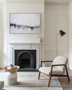 Known By Name, John 10:14 canvas print above a white mantel beside an armchair