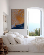 Joy in Believing, 1 Peter 1:8 canvas print on a bedroom wall beside open shutters