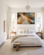 Heaven's Gate, Genesis 28:12 canvas print above the bed in a bright white bedroom