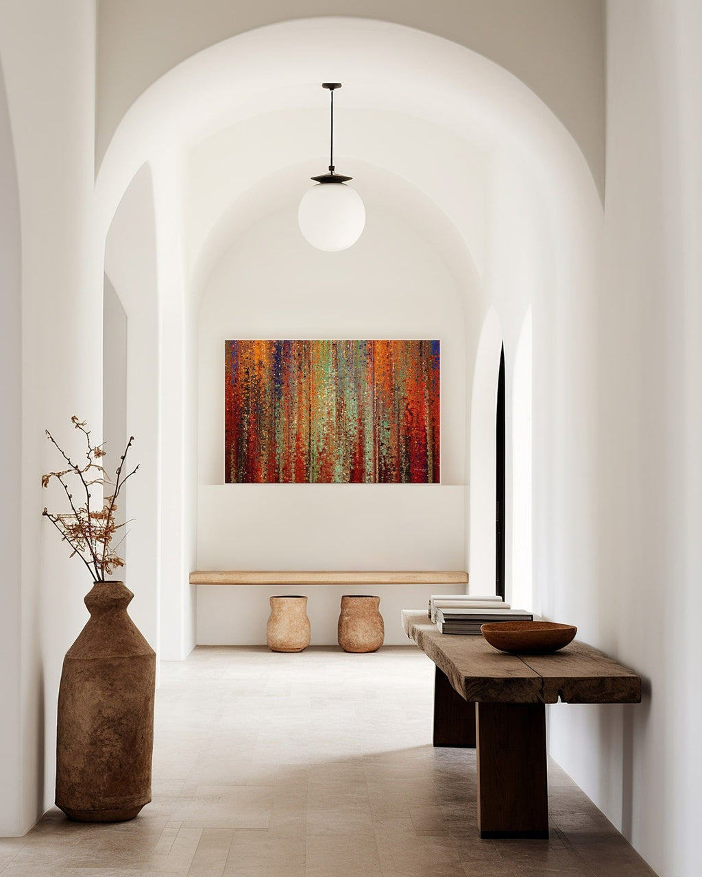 My Kingdom Is Not Of This World, John 18:36 canvas print at the end of a white arched hallway