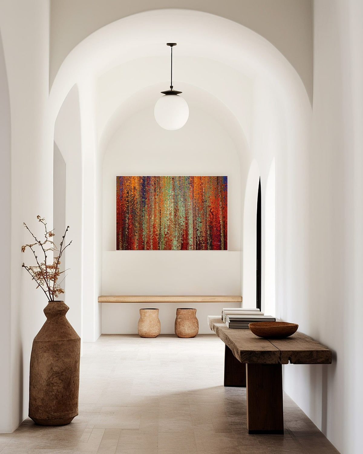 My Kingdom Is Not Of This World, John 18:36 canvas print at the end of a white arched hallway