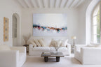 Known By Name, John 10:14 canvas print above a white sofa in a wide, bright living room