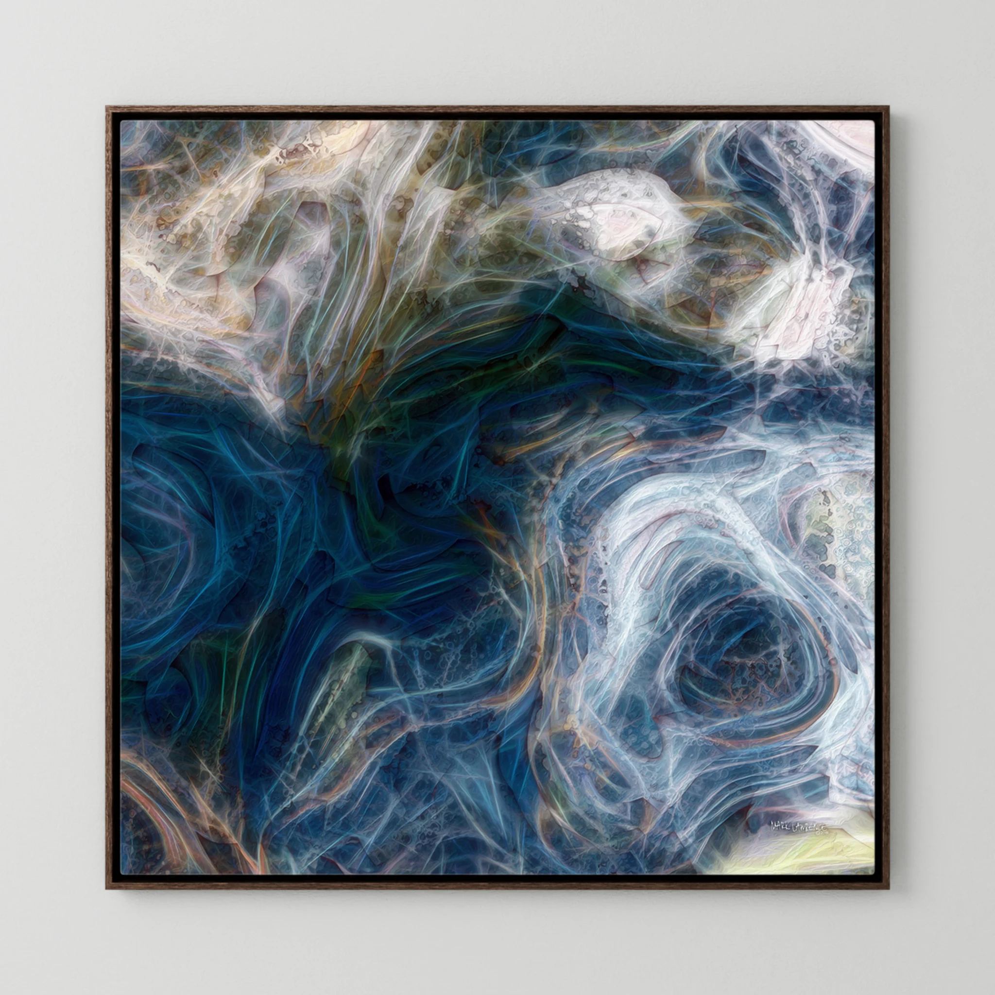 Children of God, 1 John 3:1 canvas print in a dark oak floater frame