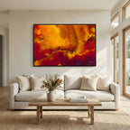 He Delivers And Rescues, Daniel 6:27 canvas print above a white sofa in a bright living room