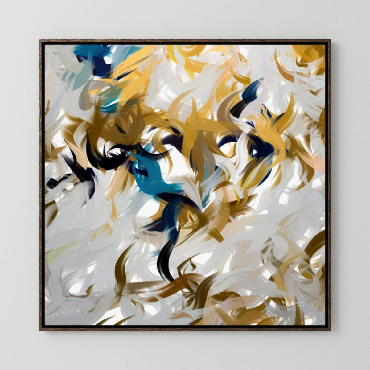 Breath of the Almighty, Job 33:4 canvas print in a dark oak floater frame