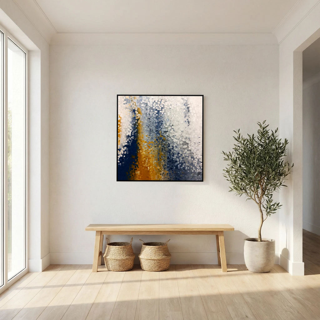 Pray without Ceasing, 1 Thessalonians 5:17 canvas print above a sideboard in a reading corner