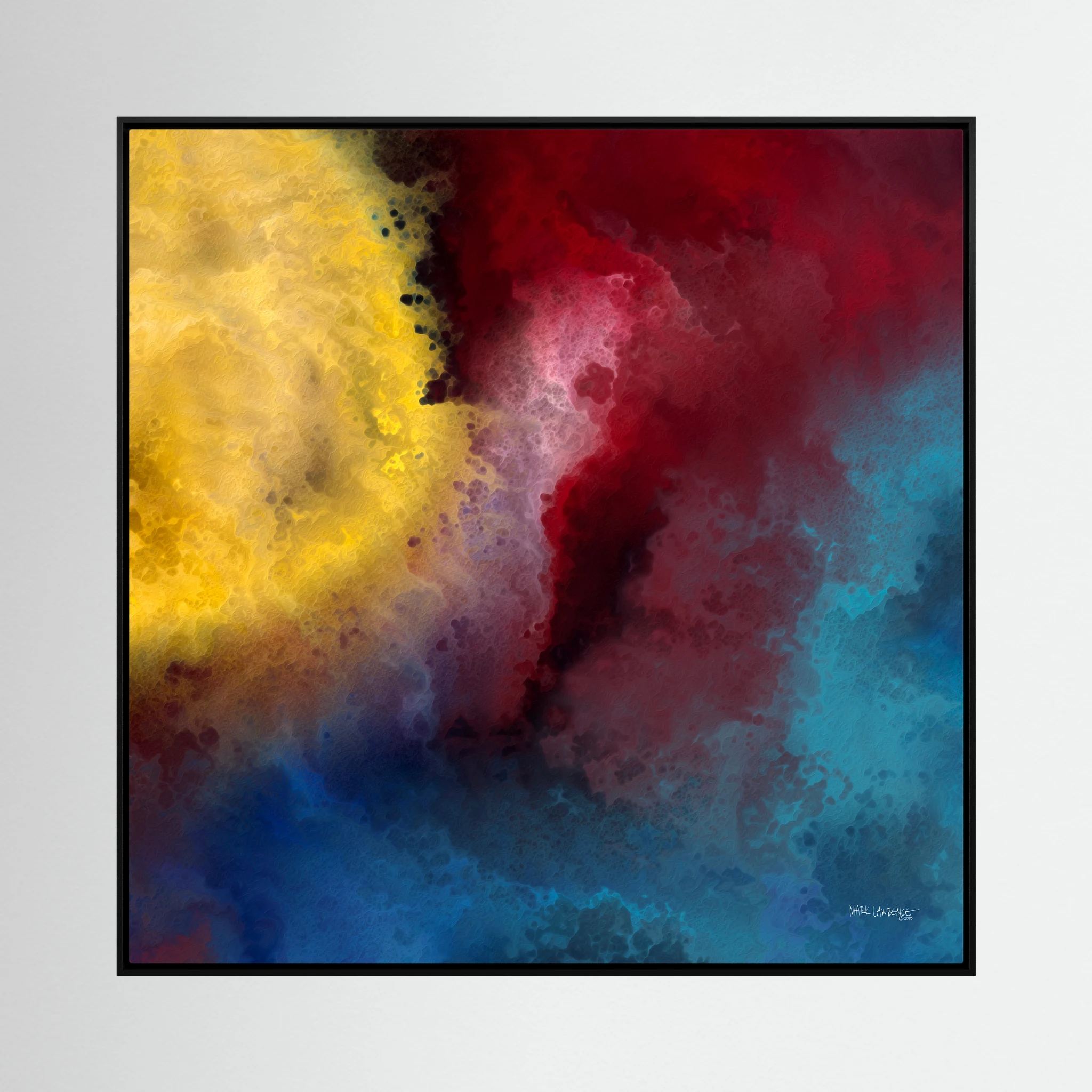 Let There Be Light, Genesis 1:3: canvas print by Mark Lawrence, framed, on a white wall