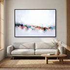Known By Name, John 10:14 canvas print above a grey sofa in a living room