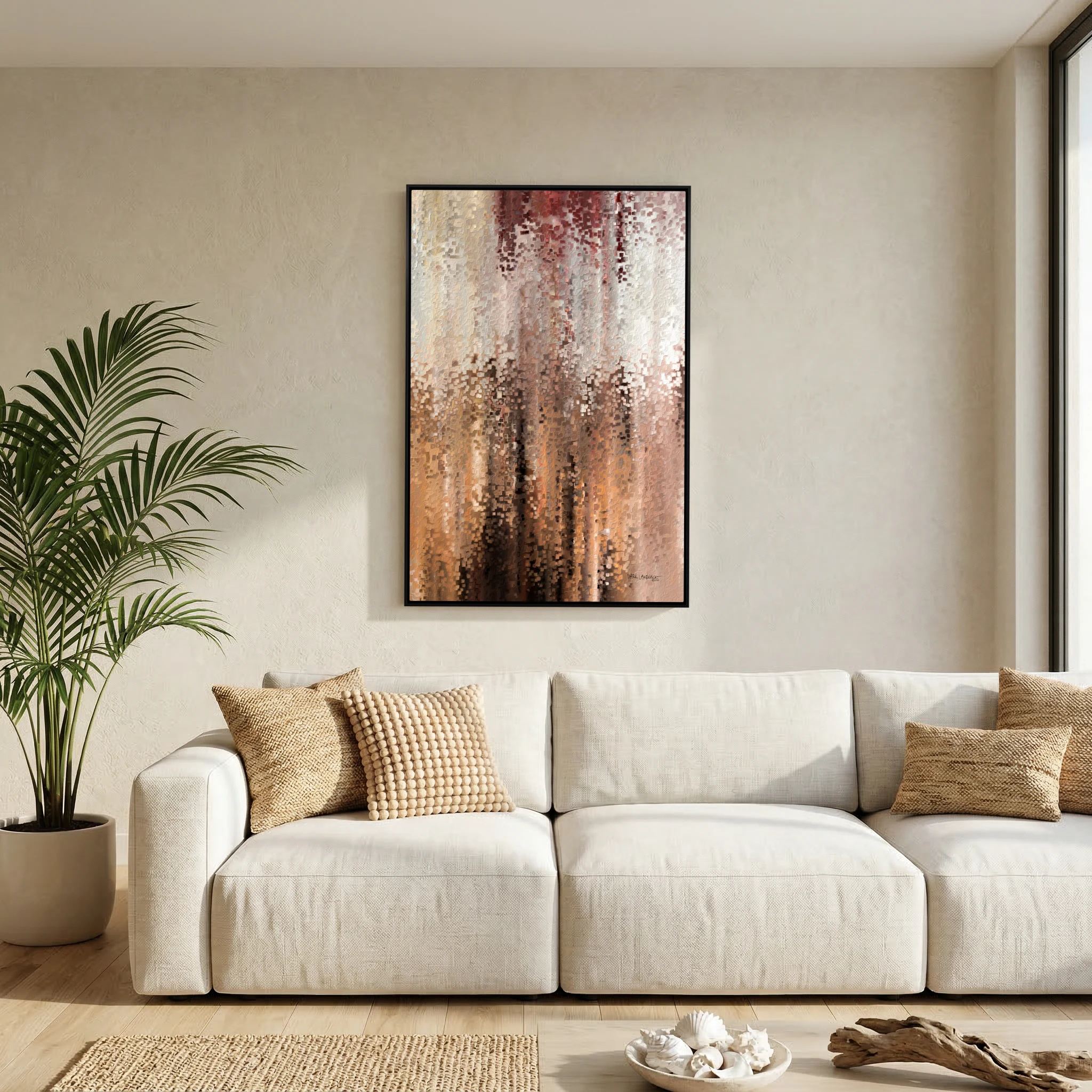 I Am With You, Isaiah 41:10 canvas print above a sofa in a living room
