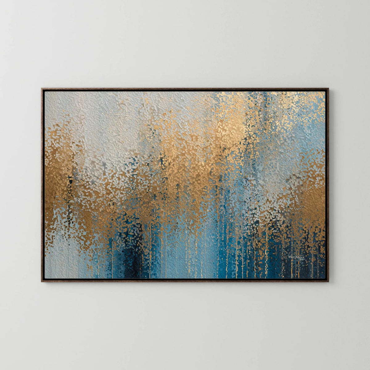Glory Unveiled, Revelation 21:23 canvas print in a dark oak floater frame