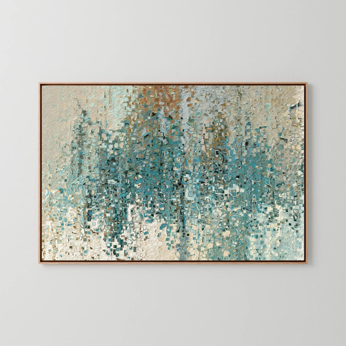 Jesus Loves You So Much, Romans 8:38 canvas print in an oak floater frame