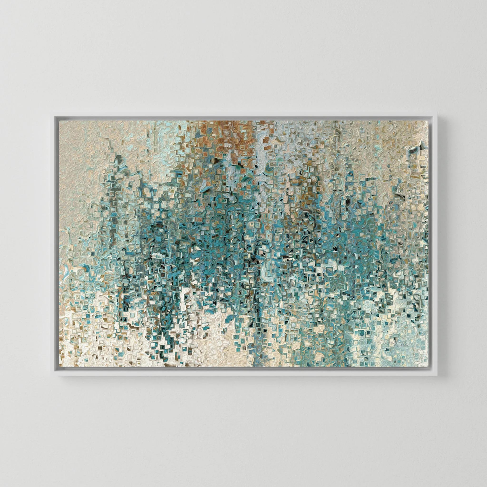 Jesus Loves You So Much, Romans 8:38 canvas print in a white floater frame