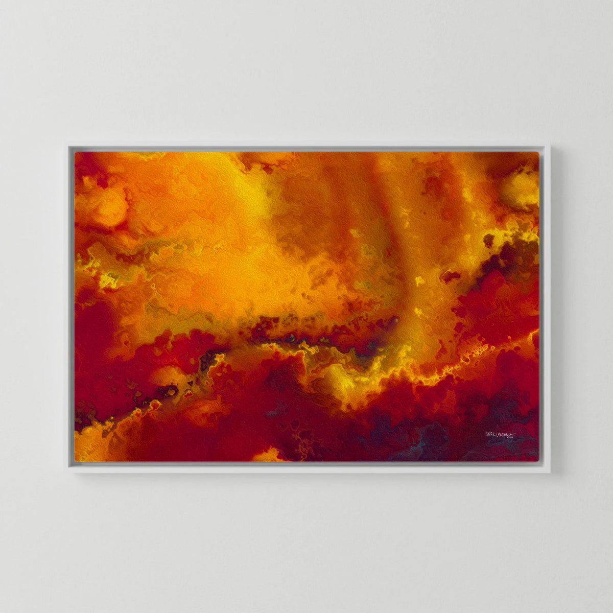 He Delivers And Rescues, Daniel 6:27 canvas print in a white floater frame