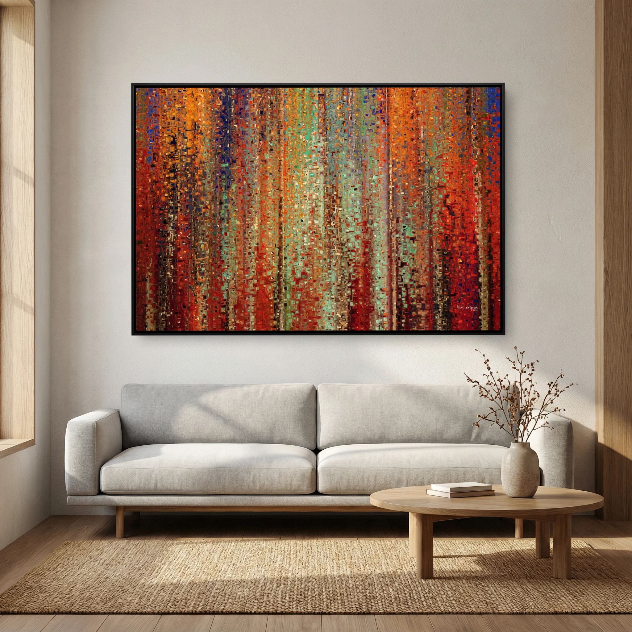 My Kingdom Is Not Of This World, John 18:36 canvas print above a grey sofa in a living room