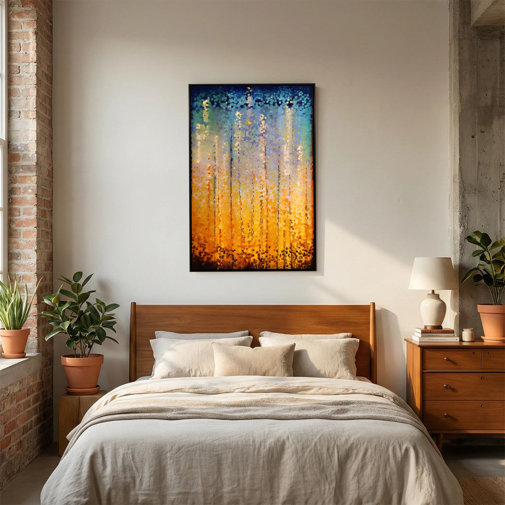 Everyone Who Calls, Romans 10:13 canvas print above the bed in a bedroom