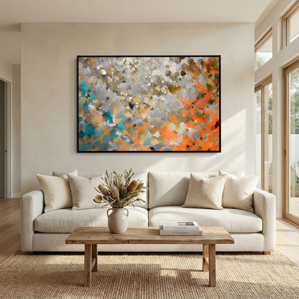 Discover Your Inner Gift, 1 Peter 4:10 canvas print above a white sofa in a bright living room