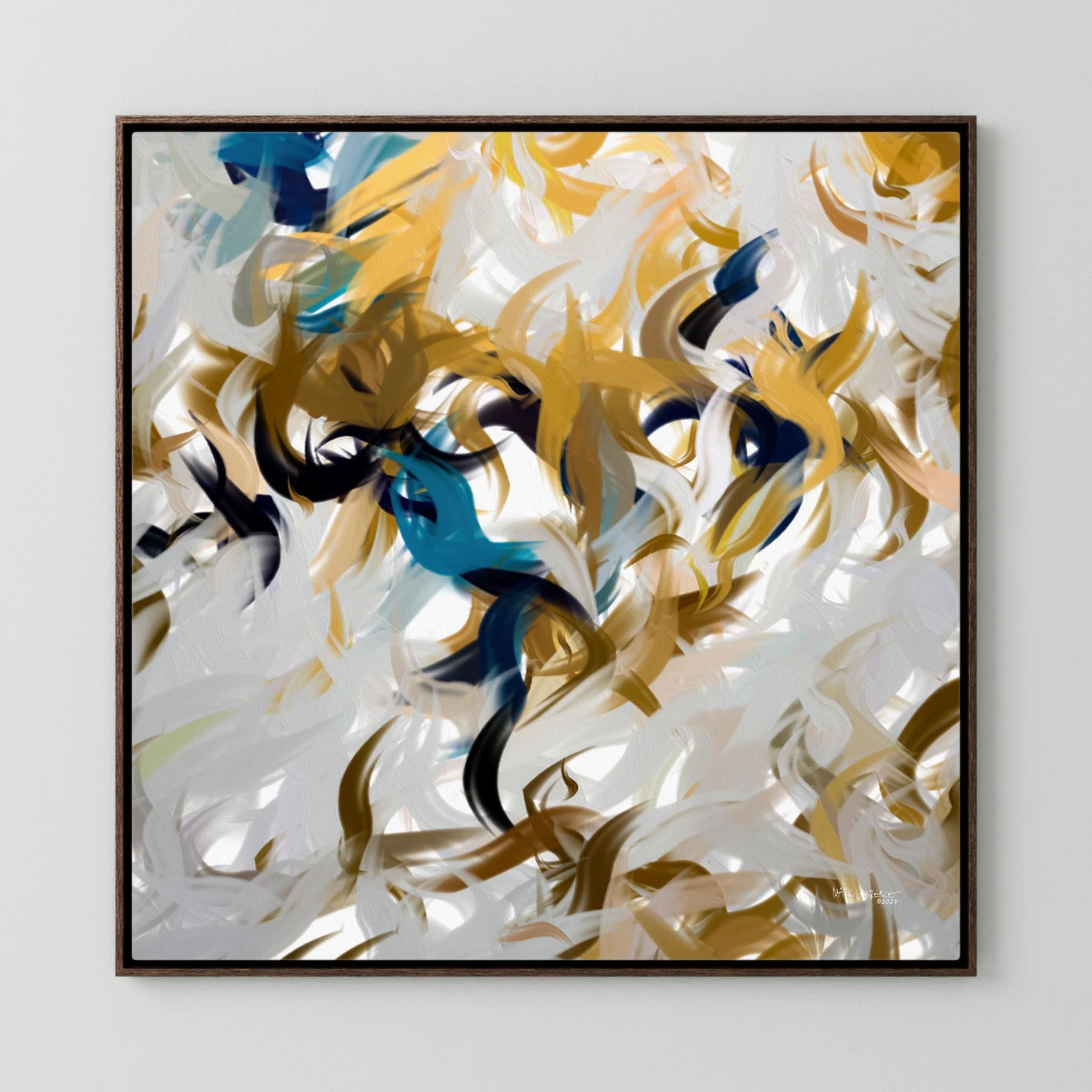 Breath of the Almighty, Job 33:4 canvas print in a dark oak floater frame