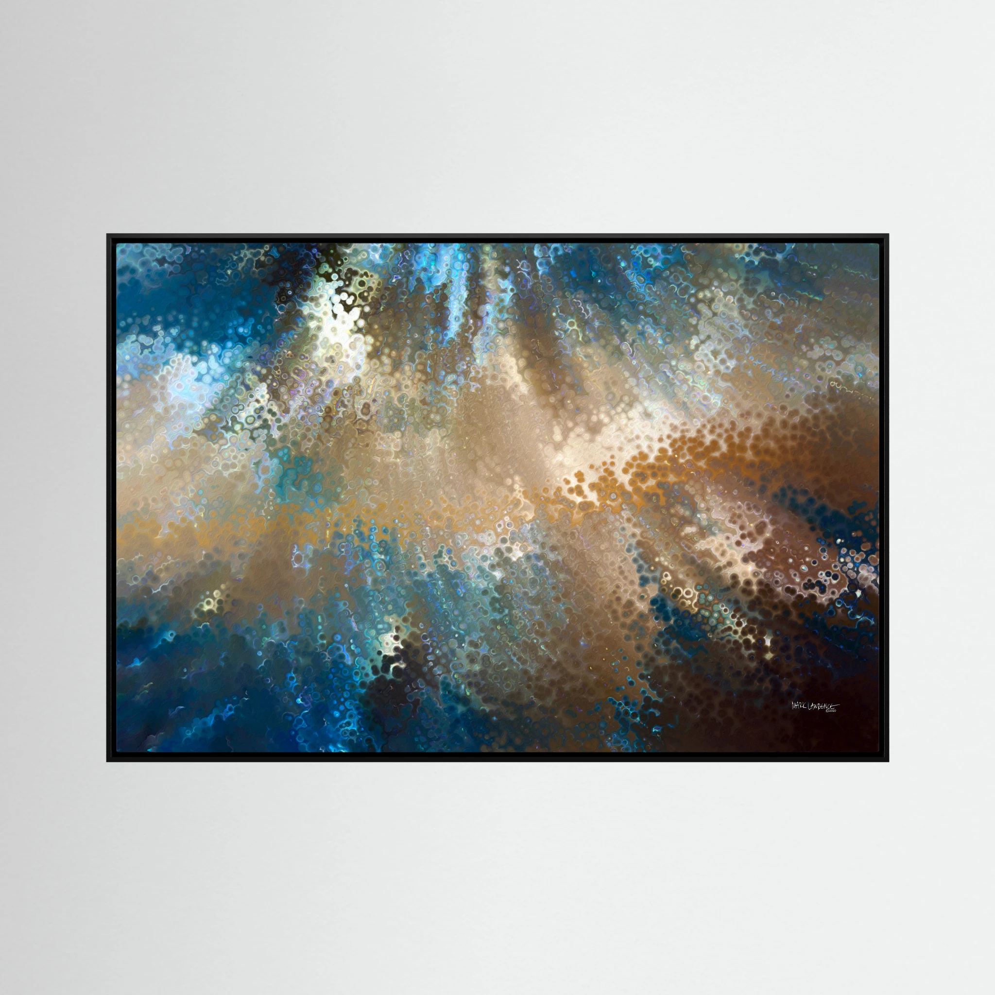 Be Fearless, 2 Timothy 1:7: canvas print by Mark Lawrence, framed, on a white wall