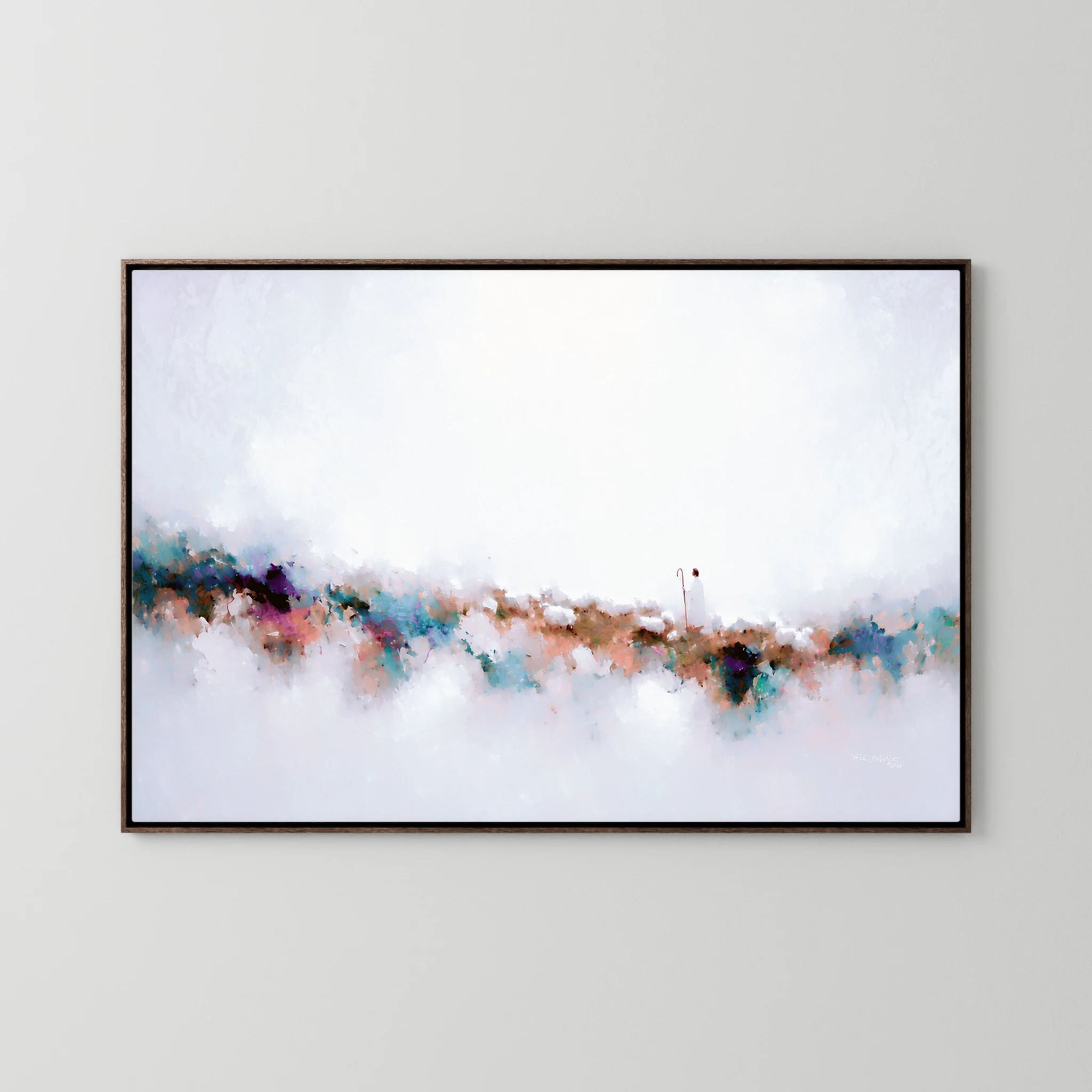 Known By Name, John 10:14 canvas print in a dark oak floater frame