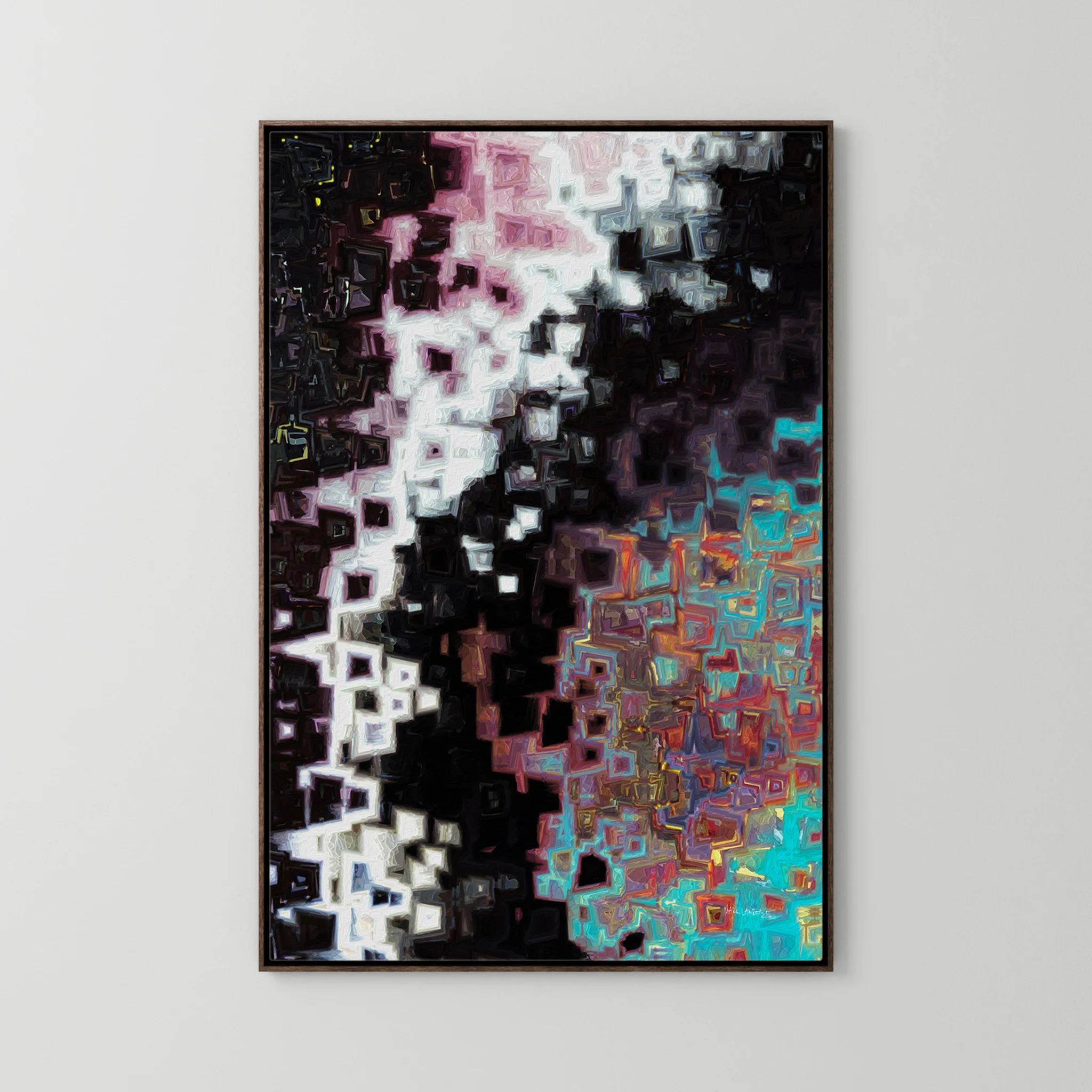 Jesus Christ, The Alpha and Omega, Revelation 1:8 canvas print in a dark oak floater frame