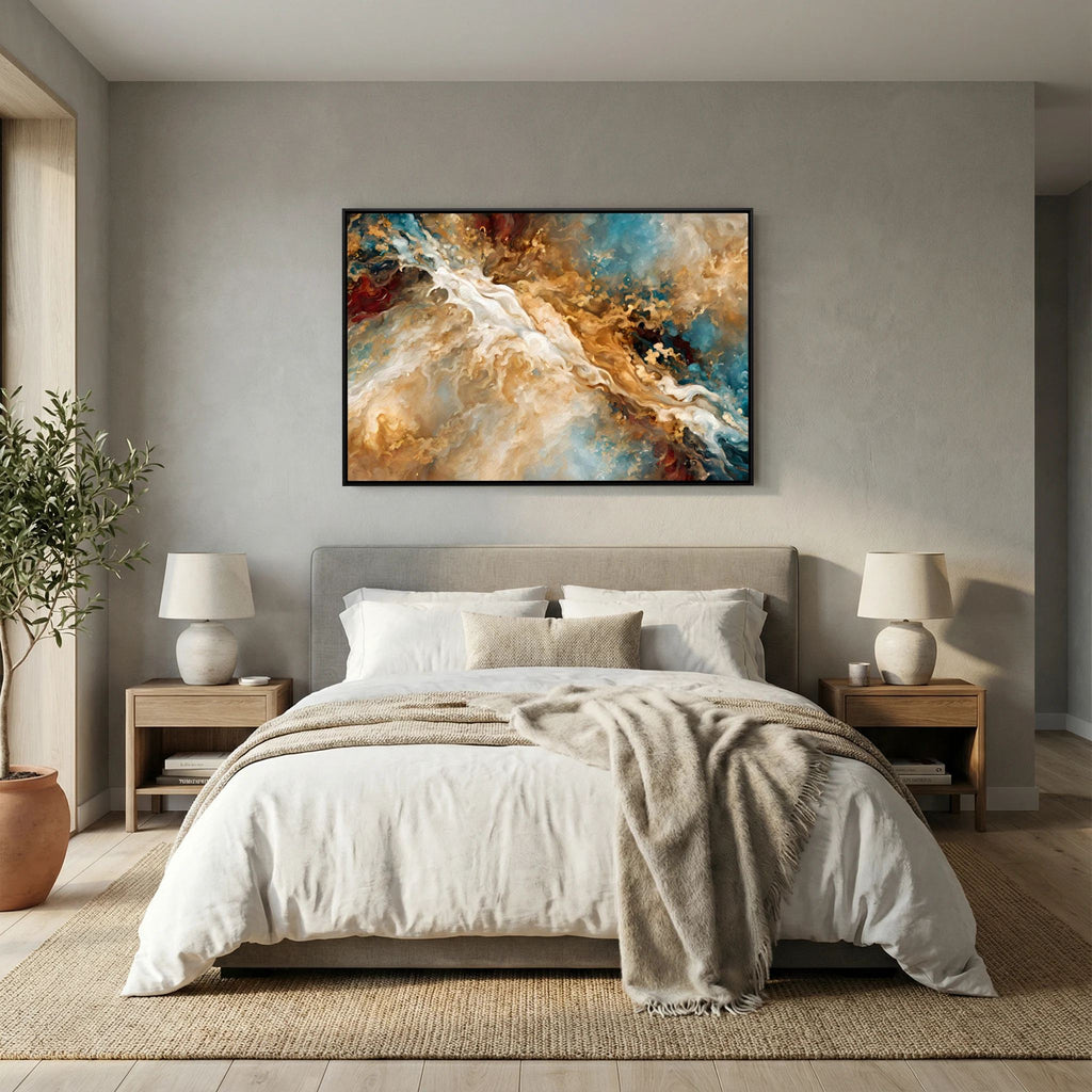 Heaven's Gate, Genesis 28:12 canvas print above the bed in a bedroom