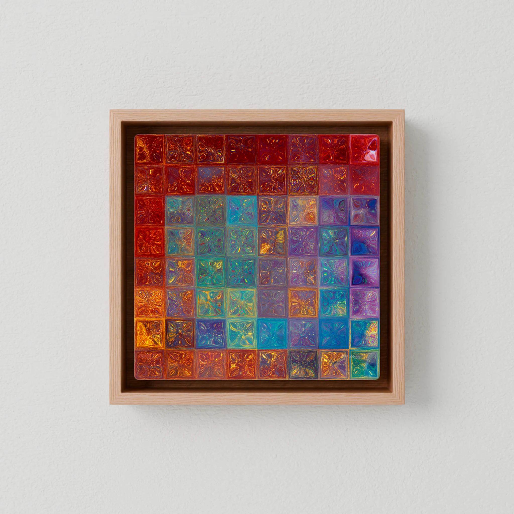 Surrounded By Love, Psalm 32:10 canvas print in an oak floater frame
