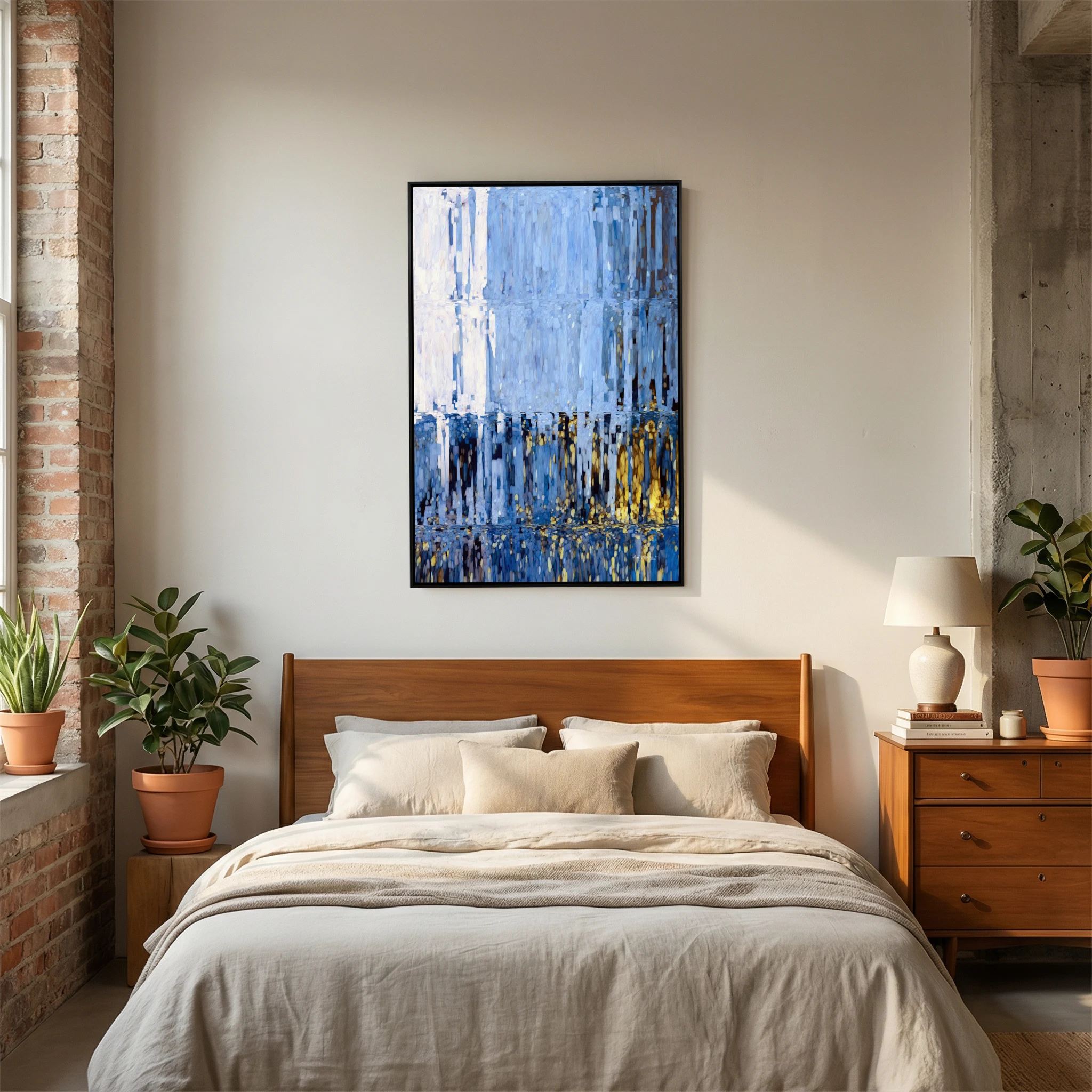My Shepherd, Psalm 23:1 canvas print above the bed in a bedroom