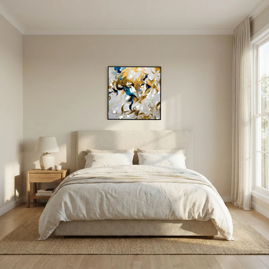 Breath of the Almighty, Job 33:4 canvas print above the bed in a bedroom