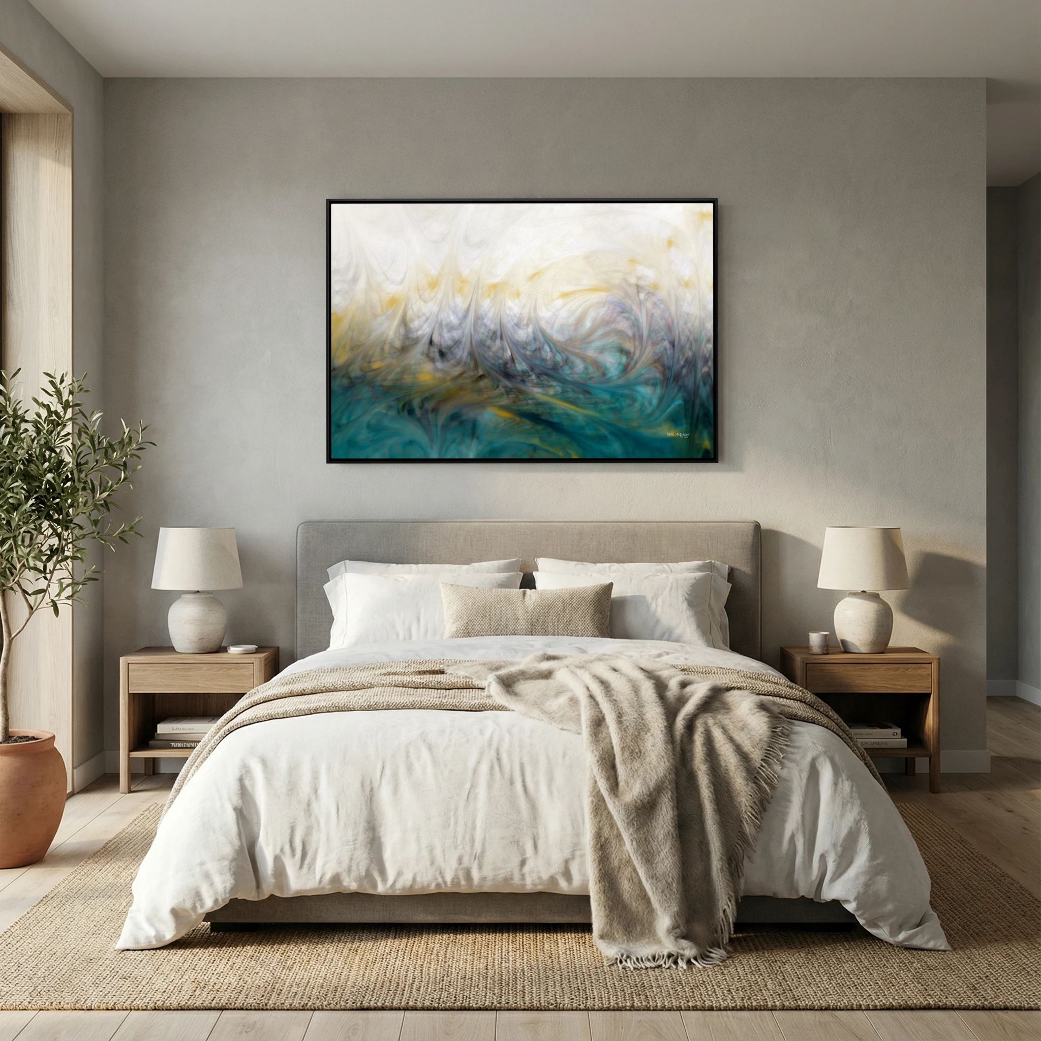 Our Secret Place, Psalm 91:1 canvas print above the bed in a bedroom