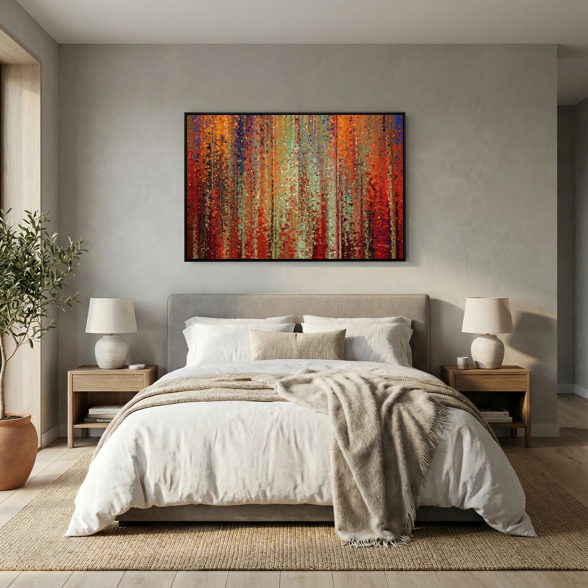 My Kingdom Is Not Of This World, John 18:36 canvas print above the bed in a bedroom