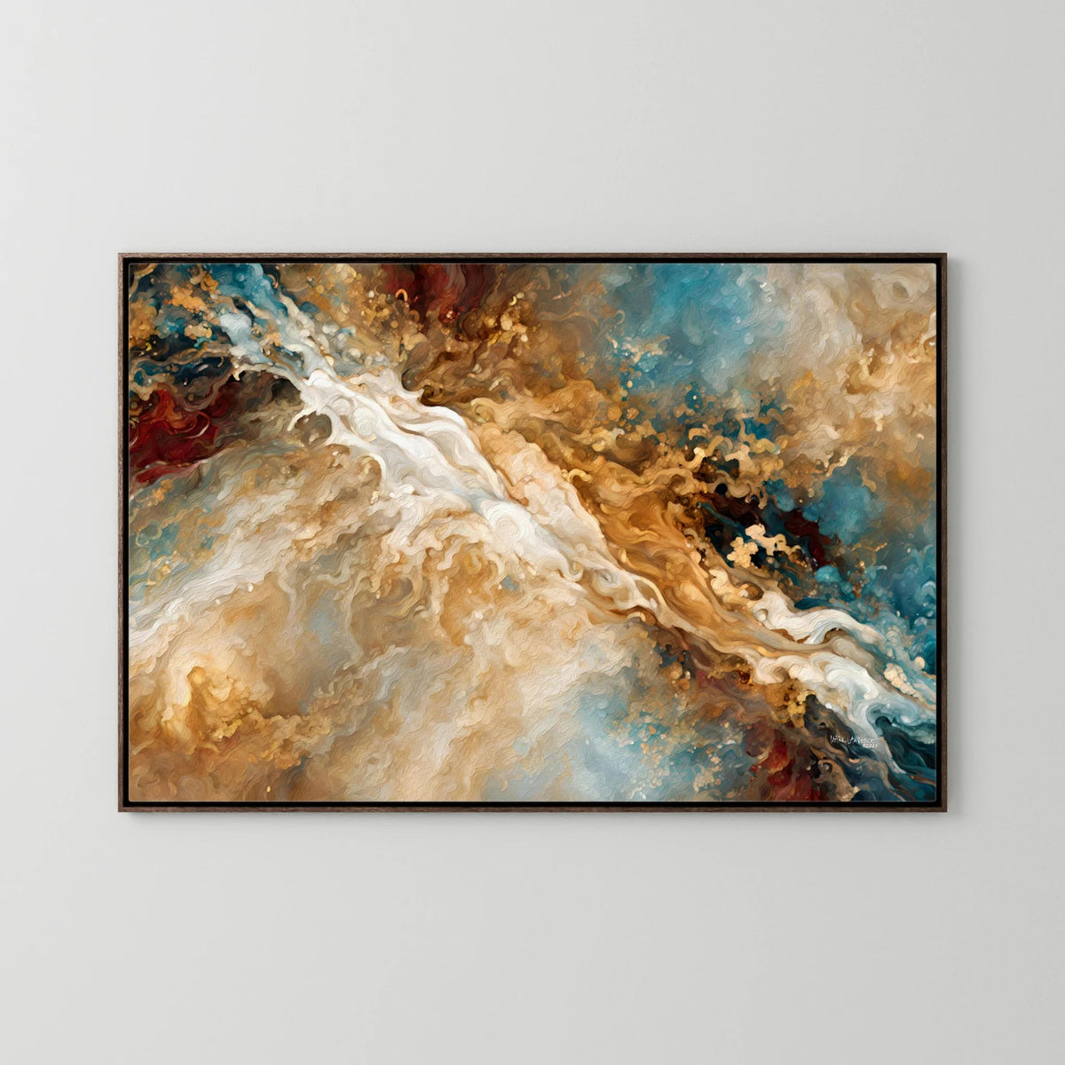 Heaven's Gate, Genesis 28:12 canvas print in a dark oak floater frame