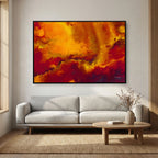 He Delivers And Rescues, Daniel 6:27 canvas print above a grey sofa in a living room