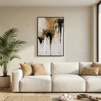 Crowned in Triumph, Revelation 3:21 canvas print above a sofa in a living room