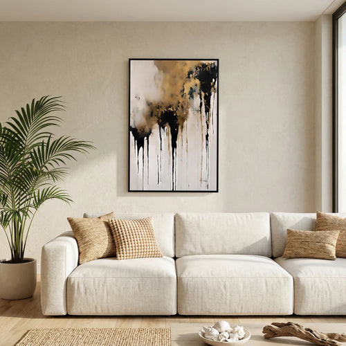 Crowned in Triumph, Revelation 3:21 canvas print above a sofa in a living room