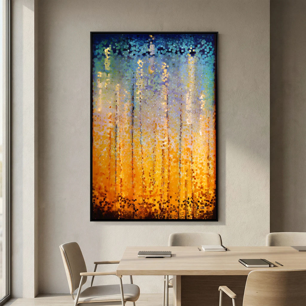 Everyone Who Calls, Romans 10:13 canvas print above a table in a dining room