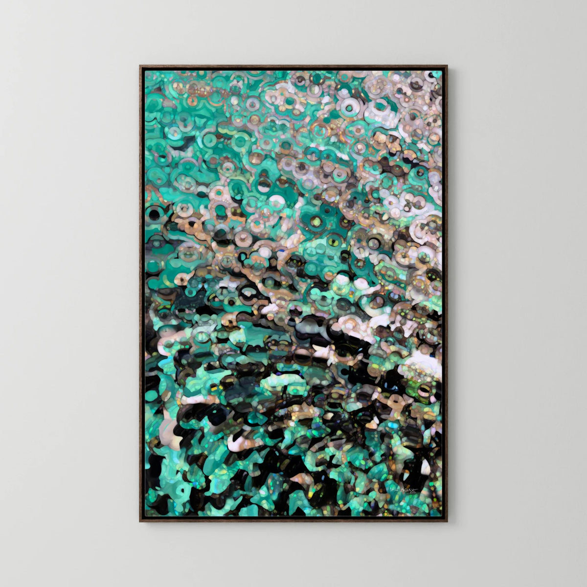 The Problem Or The Promises, 2 Peter 1:4 canvas print in a dark oak floater frame