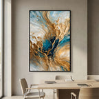 Celestial Vision, Matthew 3:16 canvas print above a table in a dining room