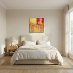 Divine Rainfall, Isaiah 45:8 canvas print above the bed in a bedroom