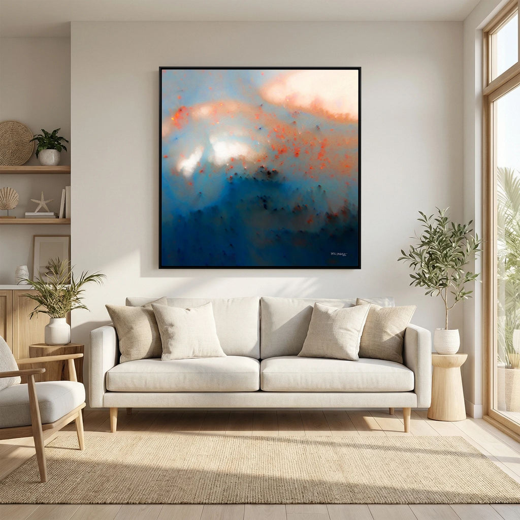 Never Lose Hope in Hard Times, Jeremiah 29:11 canvas print above a sofa in a living room