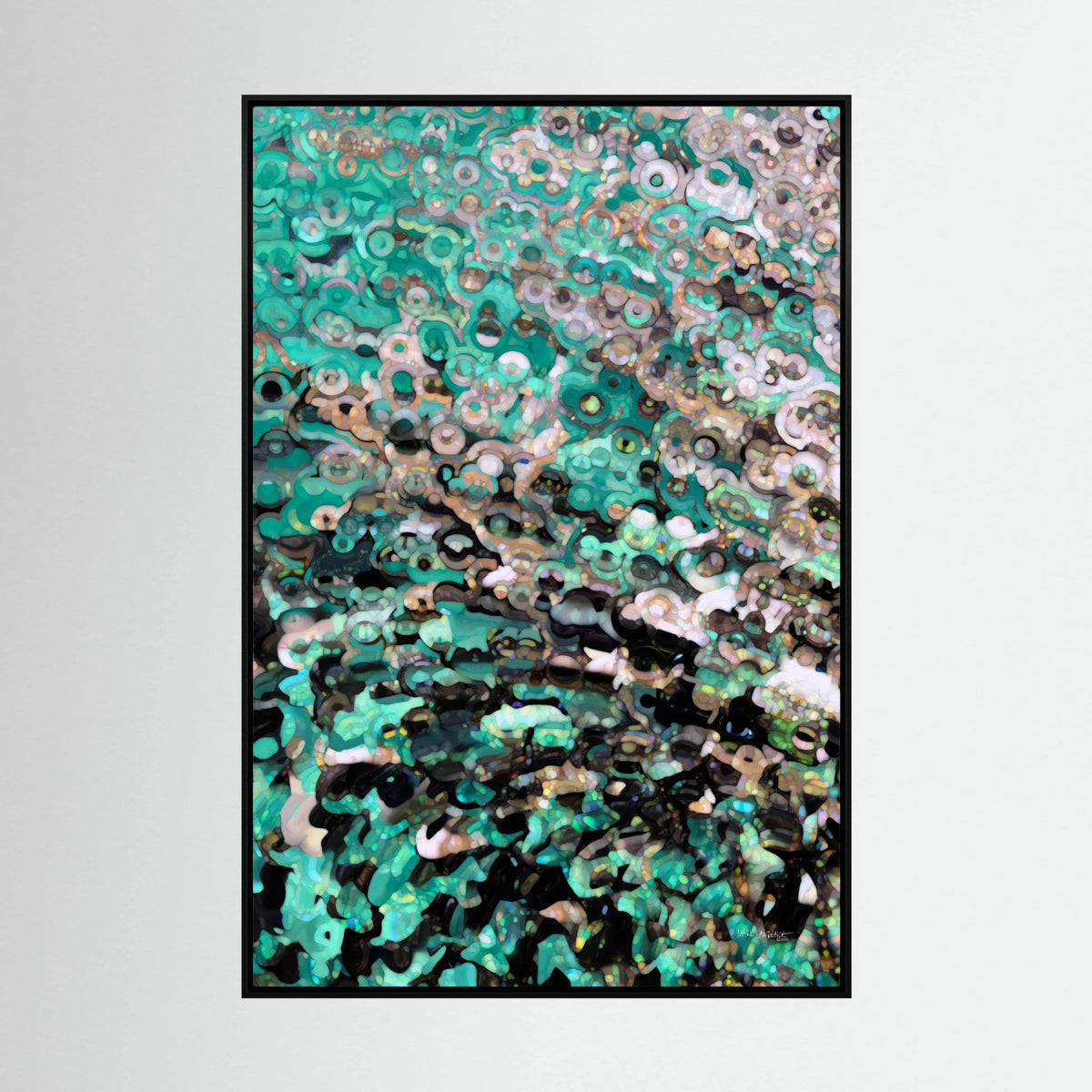 The Problem Or The Promises, 2 Peter 1:4: canvas print by Mark Lawrence, framed, on a white wall