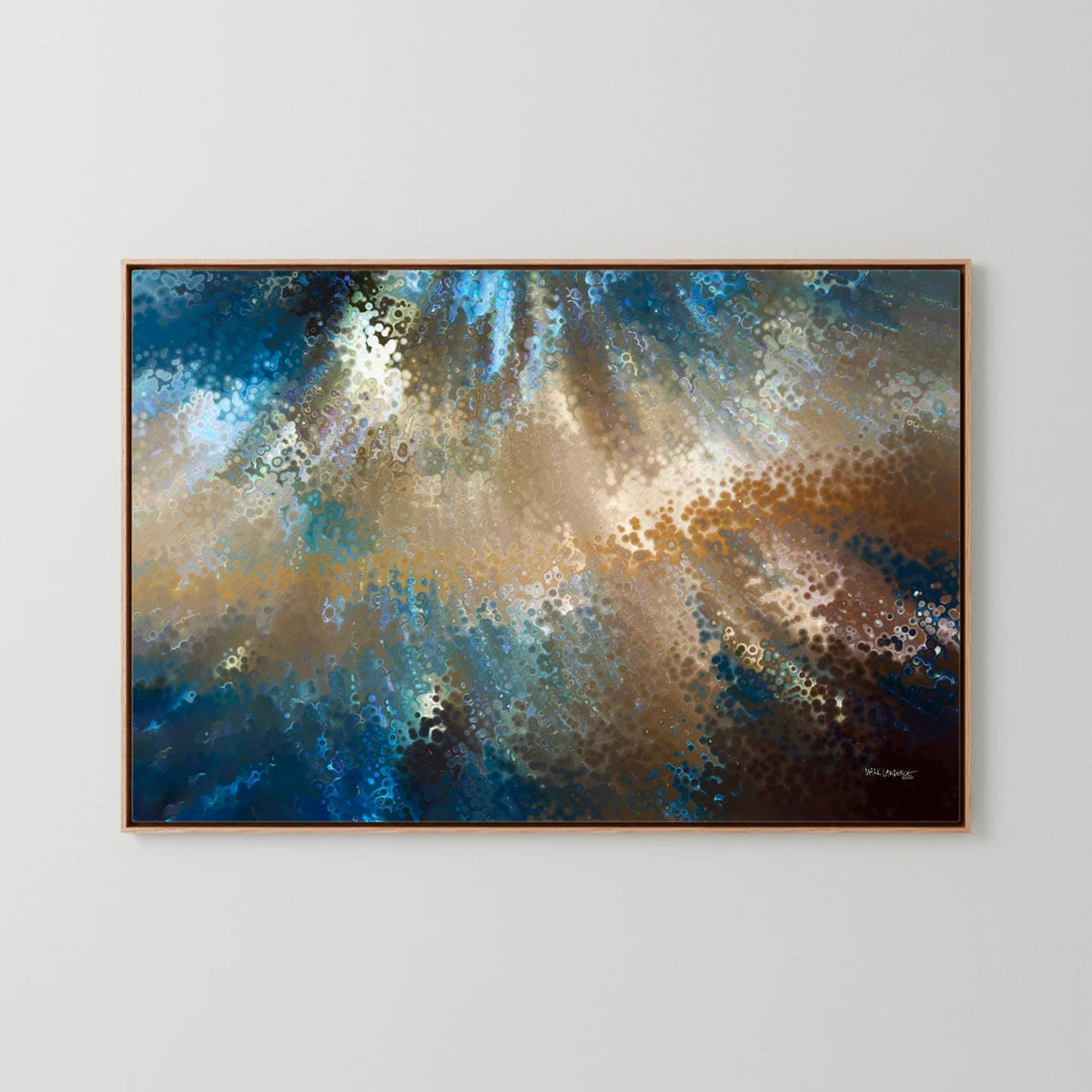 Be Fearless, 2 Timothy 1:7 canvas print in an oak floater frame
