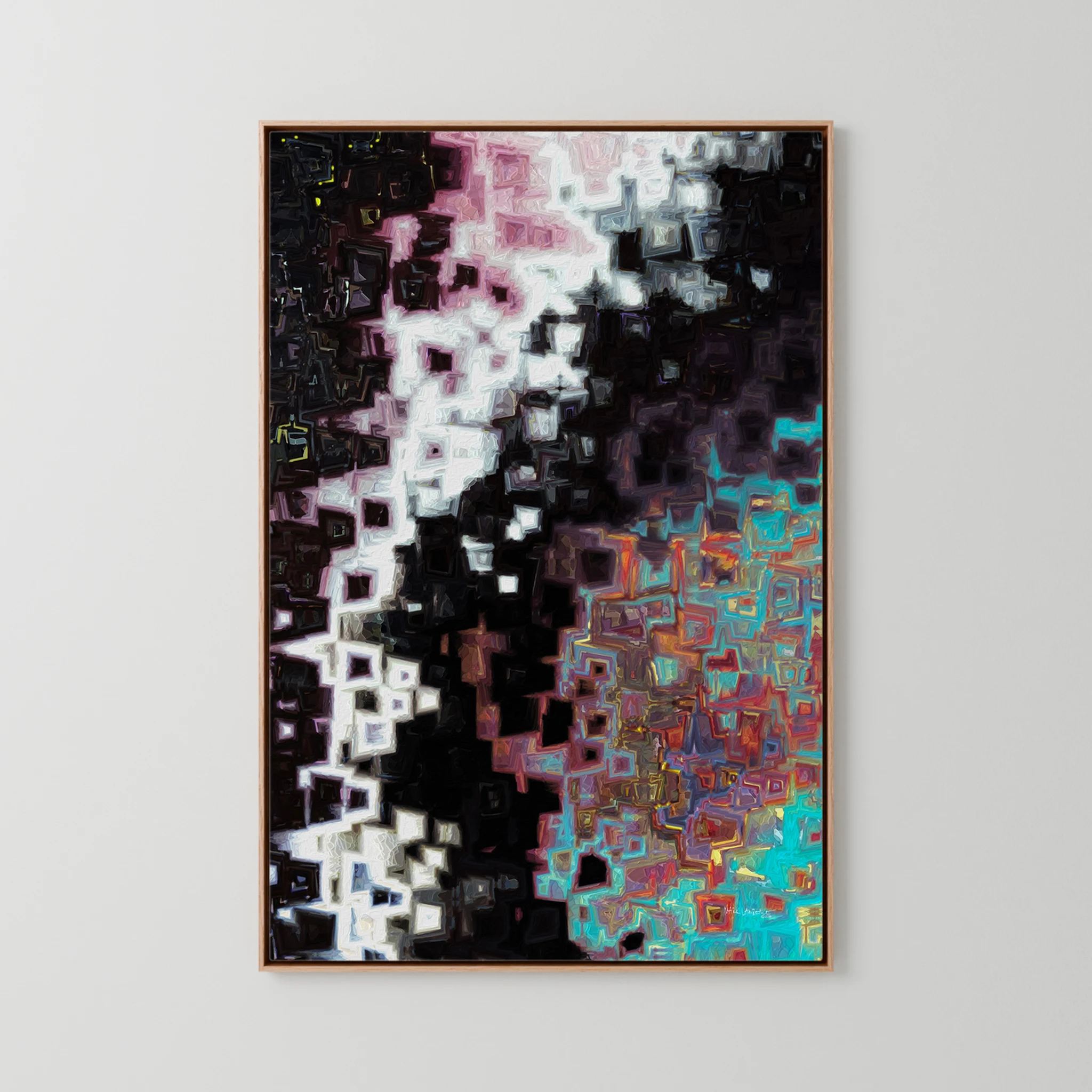 Jesus Christ, The Alpha and Omega, Revelation 1:8 canvas print in an oak floater frame