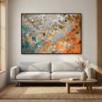 Discover Your Inner Gift, 1 Peter 4:10 canvas print above a grey sofa in a living room
