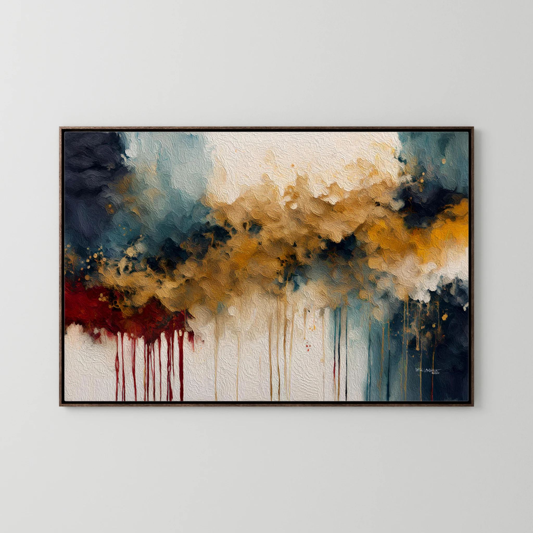 Promised Deliverance, Proverbs 11:21 canvas print in a dark oak floater frame