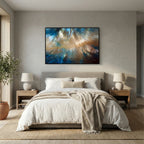 Be Fearless, 2 Timothy 1:7 canvas print above the bed in a bedroom