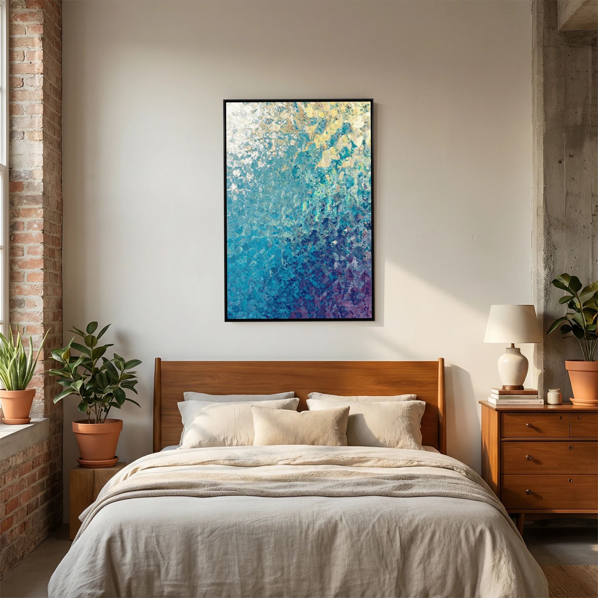 My Strength And Song, Isaiah 12:2 canvas print above the bed in a bedroom