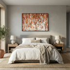 Under His Care, Isaiah 54:17 canvas print above the bed in a bedroom