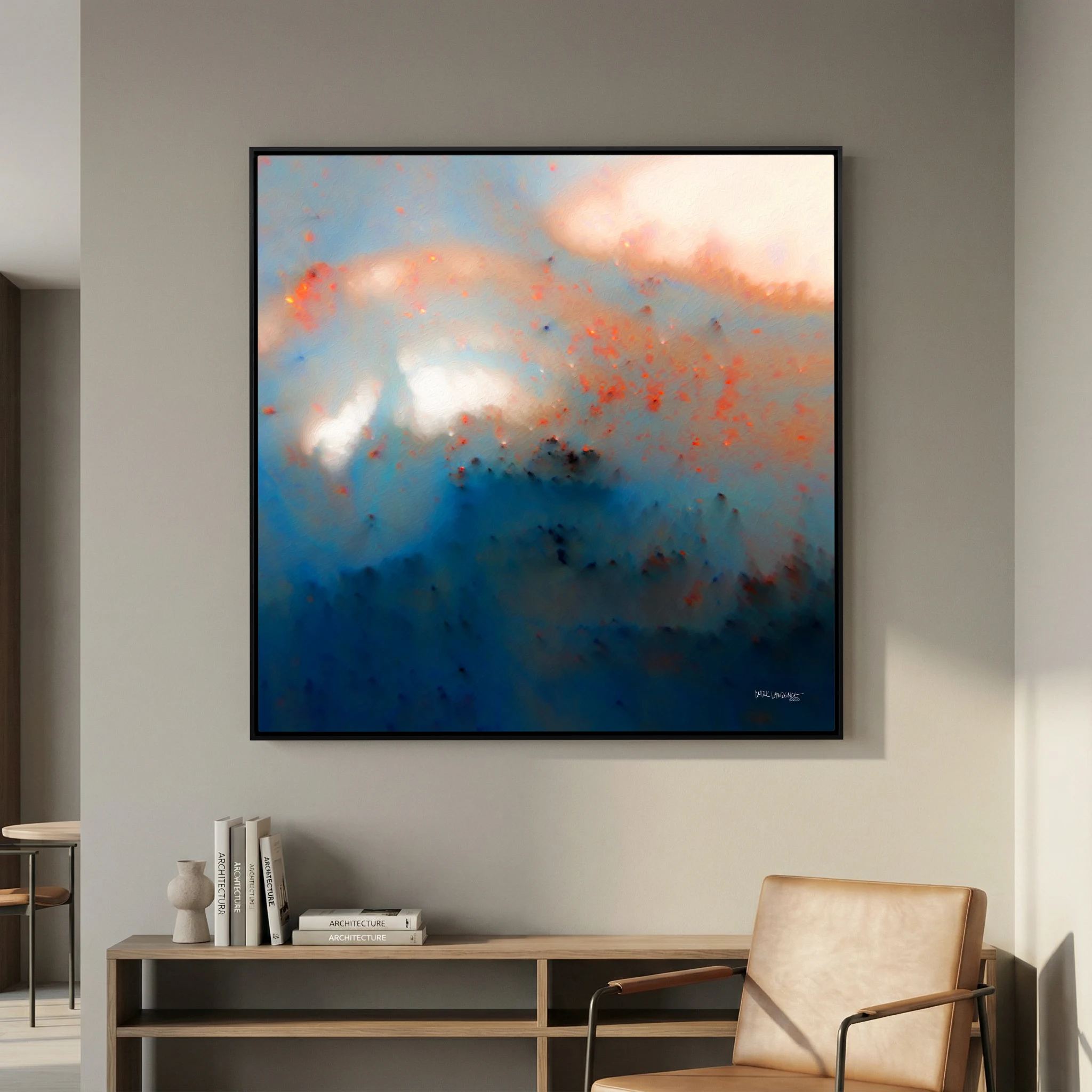 Never Lose Hope in Hard Times, Jeremiah 29:11 canvas print above a sideboard in a reading corner