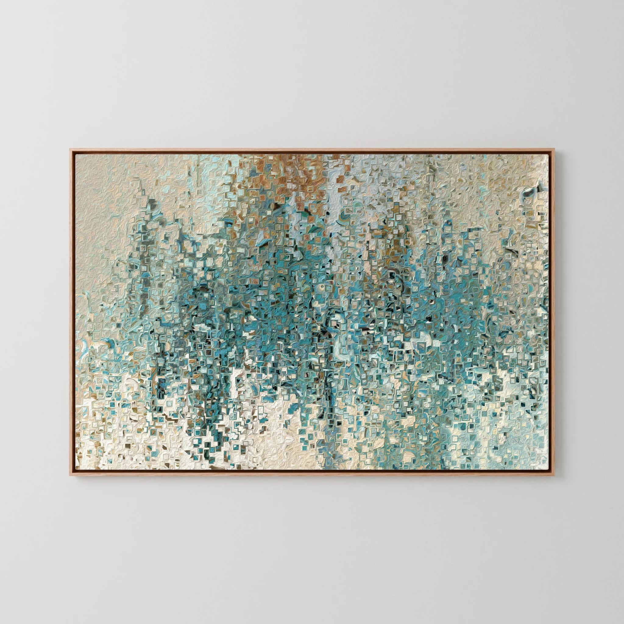 Jesus Loves You So Much, Romans 8:38 canvas print in an oak floater frame