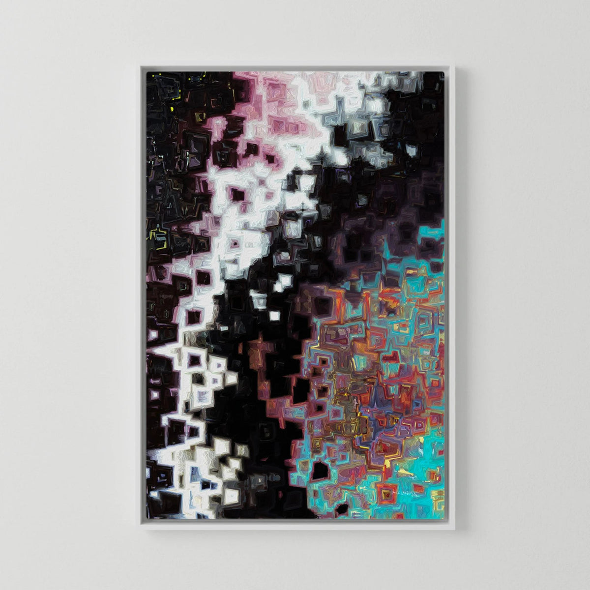 Jesus Christ, The Alpha and Omega, Revelation 1:8 canvas print in a white floater frame